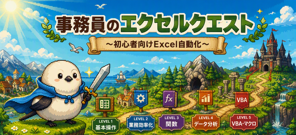 Excel初心者の勇者たんたんが基本操作からVBA・マクロまで進む学習クエスト